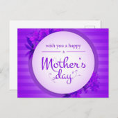 Lila Muttertagsmuster Postkarte (Vorne/Hinten)