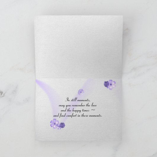Lila Myrtle Blume Beileid Karte (Innenseite)