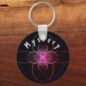 Lila Mystery Space-Fraktal Schlüsselanhänger (Vorderseite)