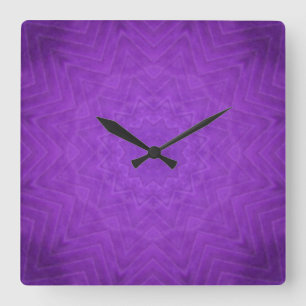 Lila Mystical Mandala Quadratische Wanduhr