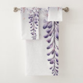 Lila Mystical Wisteria Drift Badhandtuch Set (Insitu)