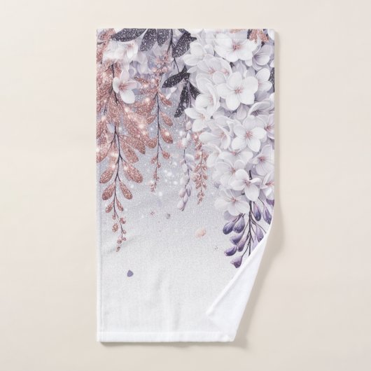 Lila Mystical Wisteria Drift Badhandtuch Set (Handtuch)