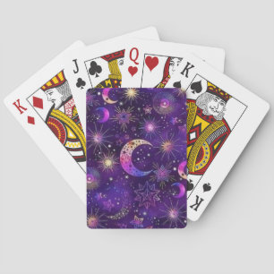 Lila Mystische Galaxie Spielkarten