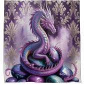 Lila-mystischer Drache Gothic Duschvorhang (Vorderseite)