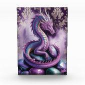 Lila Mystischer Drache Gothic Fotoblock (Vorderseite)