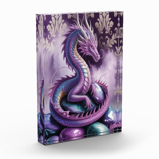Lila Mystischer Drache Gothic Fotoblock (Links)