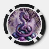 Lila-mystischer Drache Gothic Pokerchips (Rückseite)