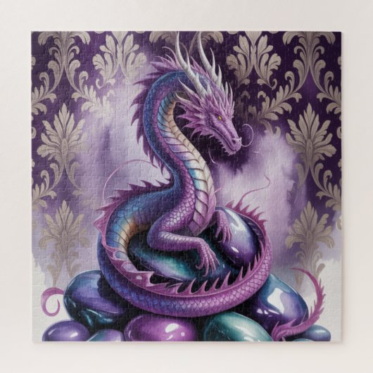Lila-mystischer Drache Gothic Puzzle (Vertikal)
