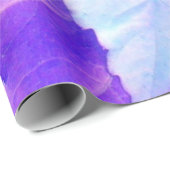 LILA N AQUAMARINE BLÄTTER GESCHENKPAPIER (Rolleneckpunkt)