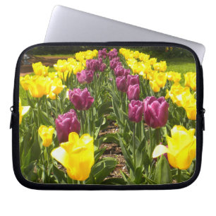 Lila N-Gelbtulpen Laptopschutzhülle
