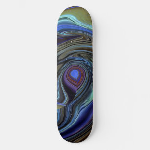 Lila N-Gold-Feder Abstrakte Skateboard