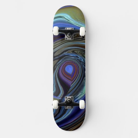 Lila N-Gold-Feder Abstrakte Skateboard (Vorderseite)