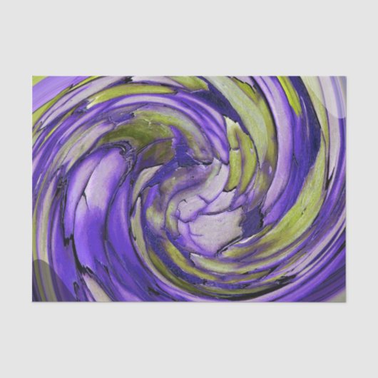 Lila N Limone Abstrakte Kunst Seidenpapier (Vorderseite)