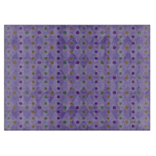 Lila n mehrfarbige Punkte Schneidebrett (Vorderseite)