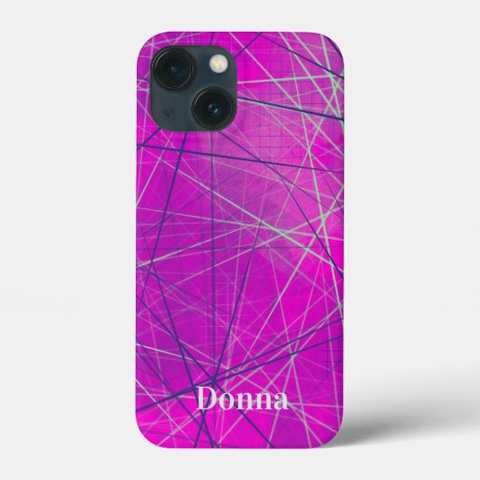 Lila n Pink Network Lines Abstrakt iPhone Case (Rückseite)