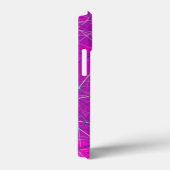 Lila n Pink Network Lines Abstrakt iPhone Case (Rückseite / Rechts)