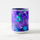 Lila N Türkise Daisies Bouquet Tasse (Zentrum)