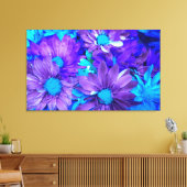 Lila N Türkise Daisies Wrapped Canvas Print Leinwanddruck (Insitu (Wohnzimmer))