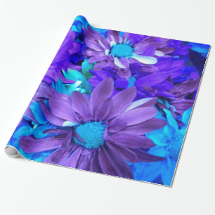 Lila N Türkise Daisy Bouquet Wrapping Paper Geschenkpapier