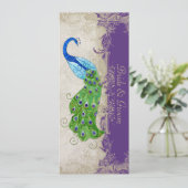 Lila n Vintage Sahnespitze des Menükarte (Stehend Vorderseite)