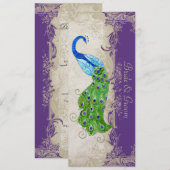 Lila n Vintage Sahnespitze des Menükarte (Vorne/Hinten)