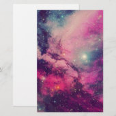 Lila Nachglut-Galaxie Briefpapier (Vorne/Hinten)