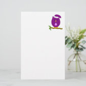 Lila Nacht Eule Design Briefpapier (Stehend Vorderseite)