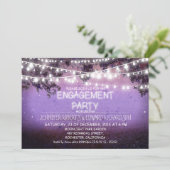 lila Nacht- und Gartenleuchten-Party Einladung (Stehend Vorderseite)