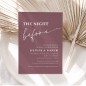 Lila Nacht vor der Probe Abendessen einladen Einladung