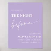 Lila Nacht vor der Probe Abends Unterschreiben Poster (Vorne)