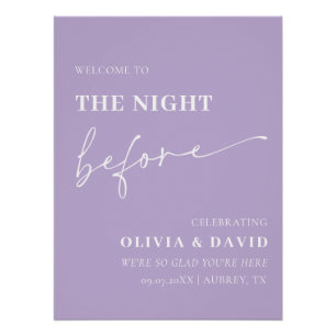 Lila Nacht vor der Probe Abends Unterschreiben Poster