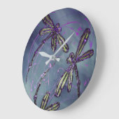 Lila Nachtfliege Große Wanduhr (Winkel)