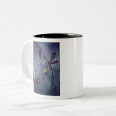 Lila Nachtfliege Zweifarbige Tasse (Vorderseite Links)