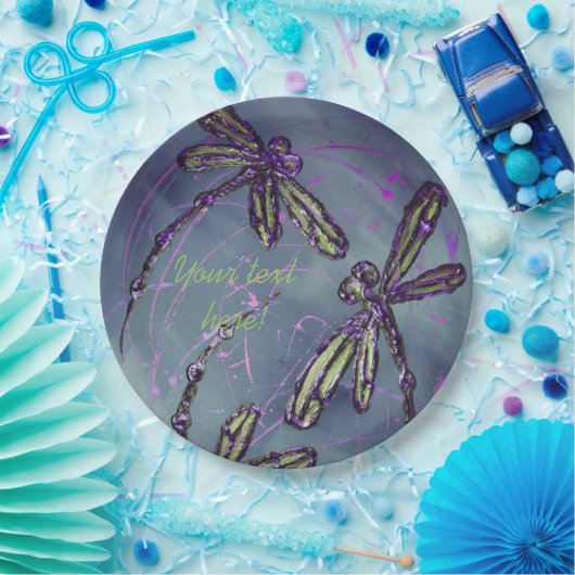 Lila Nachtflug Pappteller (Party)