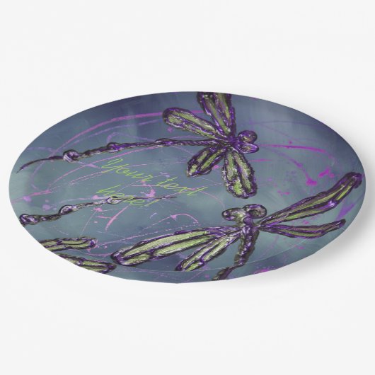 Lila Nachtflug Pappteller (Schrägansicht)