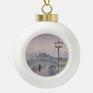 Lila Nachtrennen Shinobazu Dorf Feudal Japan Keramik Kugel-Ornament