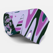 Lila Nackenleder mit Abstraktem Grün Krawatte (Gerollt)