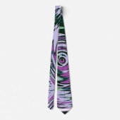 Lila Nackenleder mit Abstraktem Grün Krawatte (Rückseite)