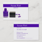 Lila Nagel-Techniker-Geschäfts-Karte Terminkarte (Vorne/Hinten)