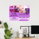 Lila Nagelsalon, Makeup Artist (Horizontal) Poster (Heimbüro)