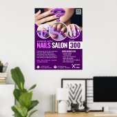 Lila Nagelsalon, Schönheitssalon, Makeup Artsit Poster (Heimbüro)