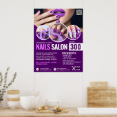 Lila Nagelsalon, Schönheitssalon, Makeup Artsit Poster (Küche)