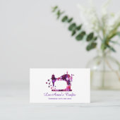 Lila Nähmaschine Visitenkarte (Stehend Vorderseite)