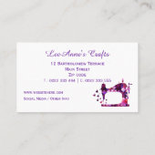 Lila Nähmaschine Visitenkarte (Rückseite)