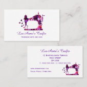 Lila Nähmaschine Visitenkarte (Vorne/Hinten)