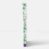 Lila nahtlose Blumenmuster personalisierter Name iPhone Hülle (Linke Seite)