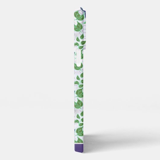 Lila nahtlose Blumenmuster personalisierter Name iPhone Hülle (Rechte Seite)