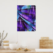 lila nahtloser Kubismus, blaue abstrakte Kunst Poster (Küche)