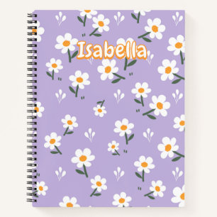 Lila nahtloses Gänseblümchen-Blumenmuster Notizblock