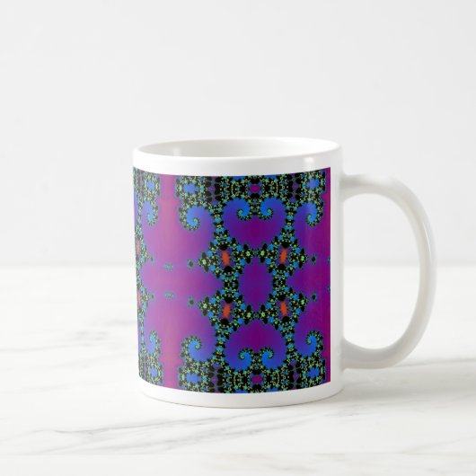 lila nahtloses Muster - Digitale Computergrafik Kaffeetasse (Rechts)